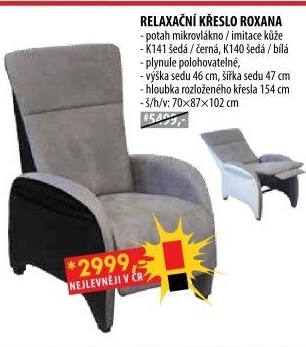 Relaxační polohovací křeslo ROXANA šedá/černá K141