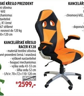 Kancelářské křeslo RACER ORANGE