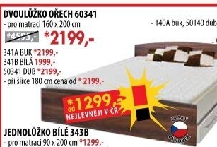 Dvoulůžko 60341 ořech/bílá