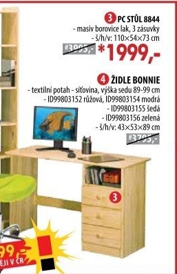 PC stůl 8844 lakovaný