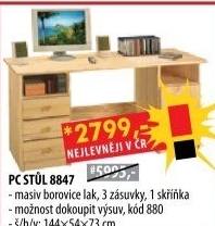 PC stůl 8847 lakovaný