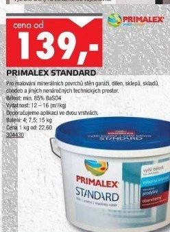 Bílá interiérová barva Standard Primalex
