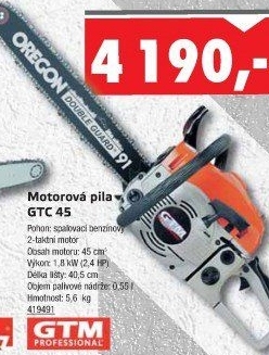 Benzinová řetězová pila GTM GTC 45