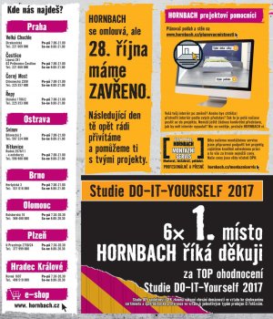 akční leták Hornbach 4.10.2017-31.10.2017