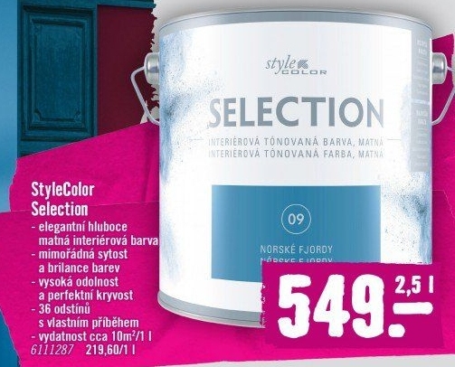 Vnitřní barva Selection Style Color