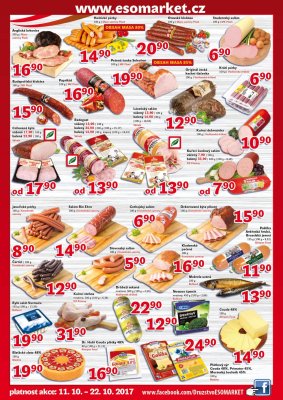 akční leták ESO MARKET 11.10.2017-22.10.2017