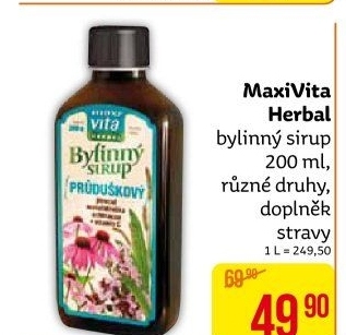 Doplněk stravy Sirup bylinný Herbal MaxiVita