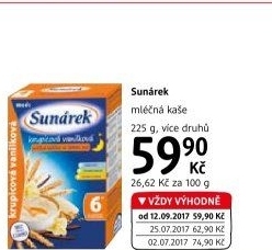 Kaše mléčná Sunárek
