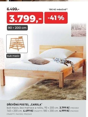 Dřevěná postel CAROLA