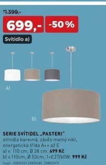 Závěsné svítidlo PASTERI