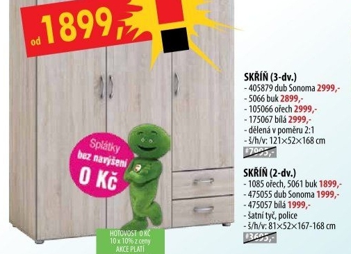 Skříň 3dveřová 405879 dub sonoma
