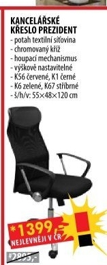 Kancelářské křeslo PREZIDENT černá K1