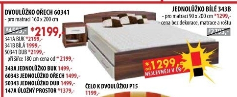 Dvoulůžko 60341 ořech/bílá