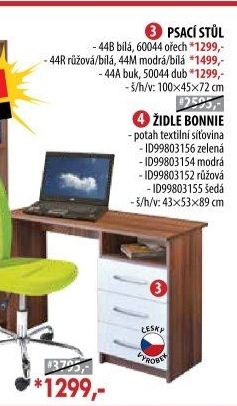 Psací stůl 44 bílá