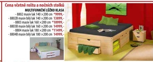 Multifunkční dvoulůžko KLASA 140x200