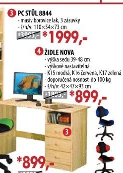 PC stůl 8844 lakovaný