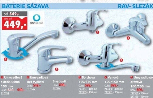 Umyvadlová baterie Sázava Ravslezák