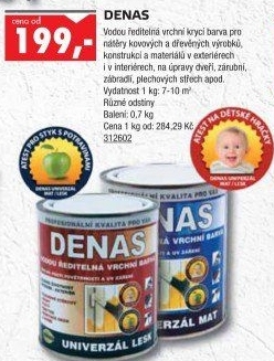 Vodou ředitelná vrchní barva Denas Uni Mat