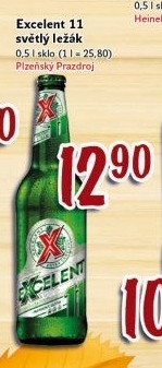Pivo světlý ležák 11° Excelent Gambrinus