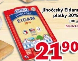 Sýr Eidam Jihočeský 30% Madeta