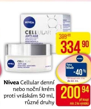 Krém pleťový omlazující Anti-age Cellular Nivea