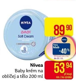 Krém hydratační na obličej a tělo dětský Baby Nivea
