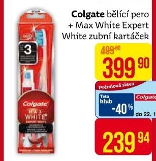 Kartáček na zuby a bělicí pero Max White Expert Colgate