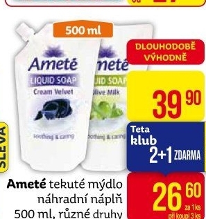 Tekuté mýdlo Ameté- náhradní náplň