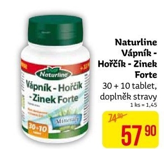 Doplněk stravy Vápník-hořčík-zinek forte Naturline