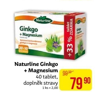 Doplněk stravy Ginkgo + magnesium Naturline