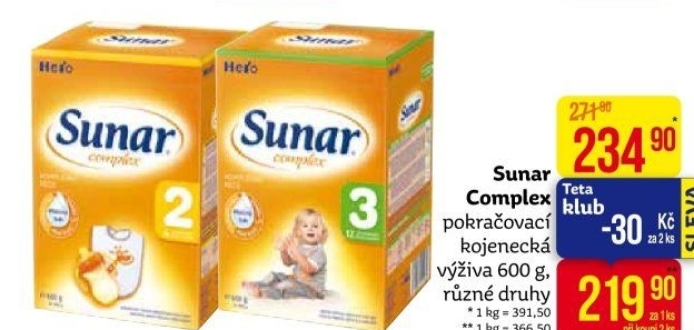 Kojenecké mléko Sunar Complex