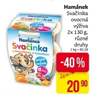 Příkrm ovocný Svačinka Hamánek