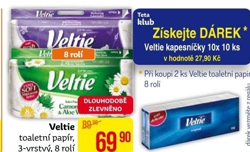Toaletní papír 3vrstvý Veltie Kleenex