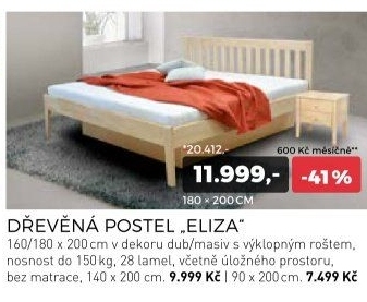 Dřevěná postel ELIZA