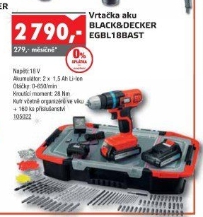 Aku vrtačka Black&amp