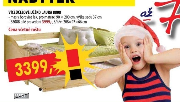 Jednolůžko s přistýlkou LAURA