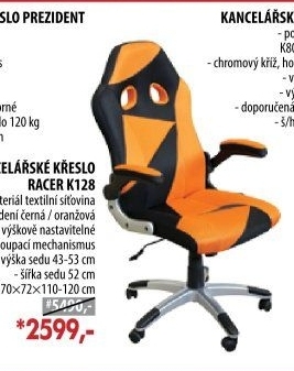 Kancelářské křeslo RACER ORANGE