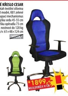 Kancelářské křeslo CESAR modré K80