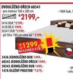 Dvoulůžko 60341 ořech/bílá