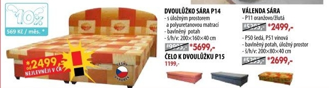 Dvoulůžko SÁRA s úložným prostorem