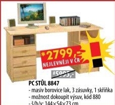 PC stůl 8847 lakovaný