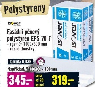 Polystyren fasádní Isover EPS