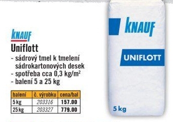 Sádrový tmel Knauf Uniflott