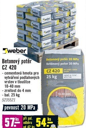 Betonový potěr Weber