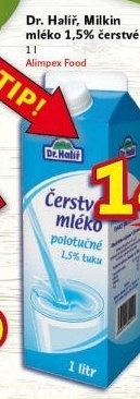 Mléko čerstvé Dr. Halíř - 1,5% polotučné