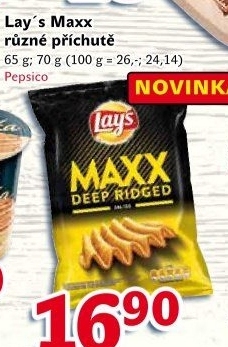 Chipsy vroubkované Maxx Lay's