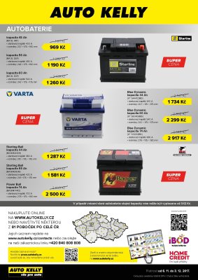 akční leták Auto Kelly 6.11.2017-3.12.2017