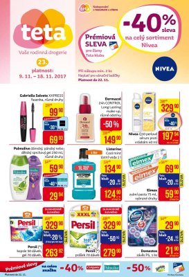 akční leták Teta drogerie 9.11.2017-18.11.2017