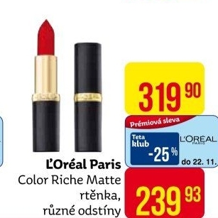 Rtěnka Color Riche L’Oréal