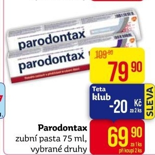 Pasty na zuby Parodontax